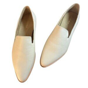 Portland Leather Goods Patina Bone White Leather Flats Women's Size 10.5